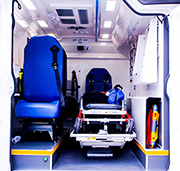 interior of fire medical vehicle