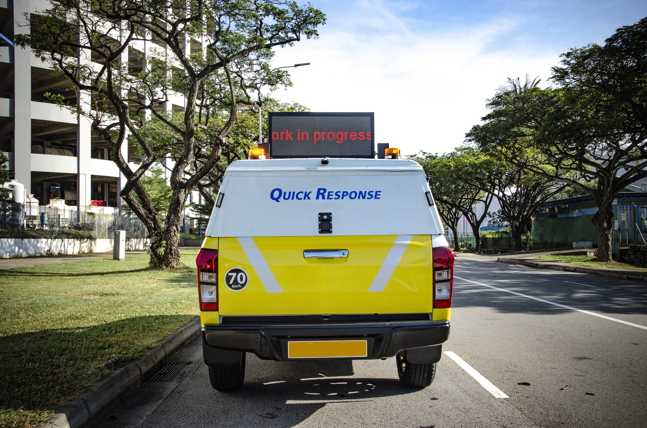 led display of flood response vehicle